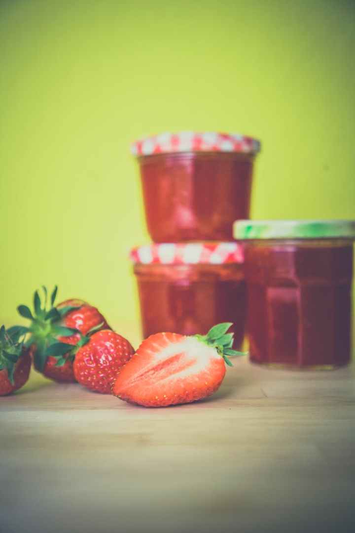 red sweet jam strawberries